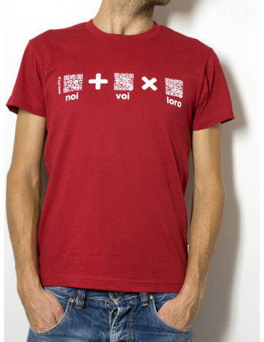 T-Shirt "AIL Code" Unisex BIO – Colore Rosso - Stampa Bianca