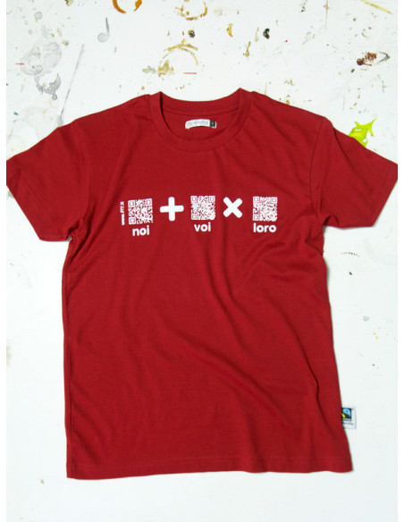 T-Shirt "AIL Code" Unisex BIO – Colore Rosso - Stampa Bianca