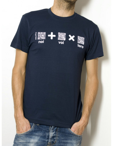 T-Shirt "AIL Code" Unisex BIO - Colore Navy Blue - Stampa Bianca