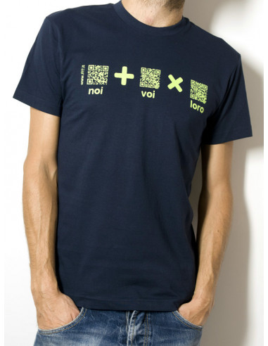 T-Shirt "AIL Code" Unisex BIO - Colore Navy Blue - Stampa Verde