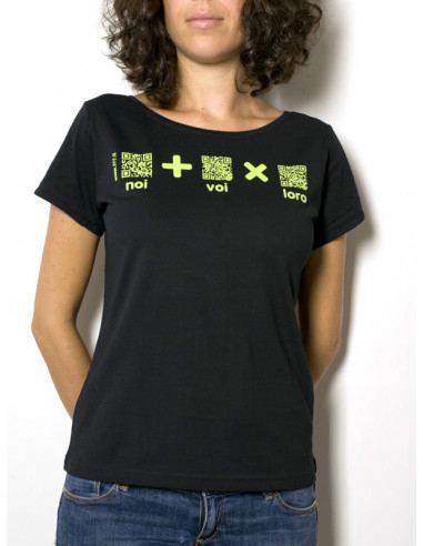 T-Shirt "AIL Code" Donna BIO - Colore Nero - Stampa Verde